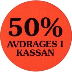 Etikett 50% avdrages i kassan