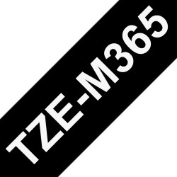 Brother TZe-M365 labeltape 36mm, hvid på mat sort