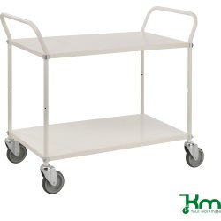 Rullbord med 2 hyllor 1070x585x940 mm 250 kg Vit