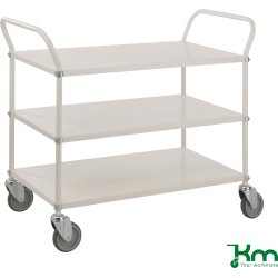 Rullbord med 3 hyllor 1070x585x940 mm 250 kg Vit