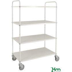 Hyllvagn 4 hyllor, 980x585x1445, 250 kg, vit