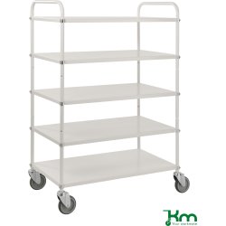 Hyllvagn 5 hyllor, 980x585x1445, 250 kg, vit
