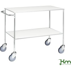 Rullbord – 2 hyllor, 1000x580x850 mm, Galvaniserad