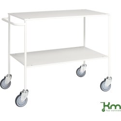 Rullbord – 2 hyllor, 1000x580x850 mm, vit/vit