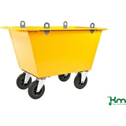 Fodervogn med lyftöglor, 300 liter, massiva hjul