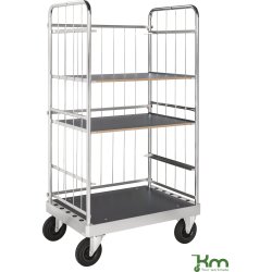 Hyllvagn med galler, 100x70x190 cm, laminathyllor