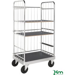 Hyllvagn med galler, 120x80x190 cm, laminathyllor