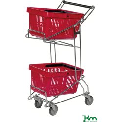Butiksvagn för 2 korgar, 560x415x975 mm