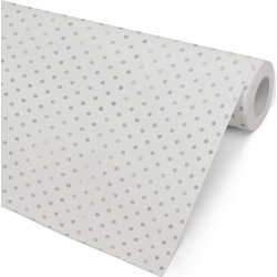 Gavepapir Dots Sølv, 57 cm x 100 m