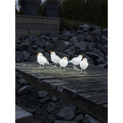 Lyskæde m/Fugle, 40 LED, Hvid