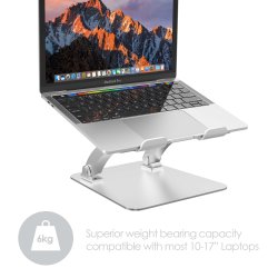 Desire2 laptop stander dual pivot riser, sølv