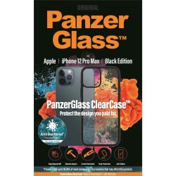 Panzerglass ClearCase iPhone 12 Pro Max, sort kant