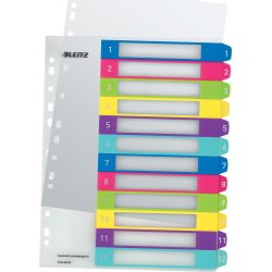 Leitz WOW printerutskrivbart register, A4, 1-12