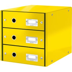 Leitz Click & Store förvaringsbox | 3 fack | Gul