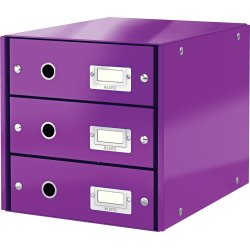 Leitz Click & Store förvaringsbox | 3 fack | Lila