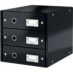 Leitz Click & Store förvaringsbox | 3 fack | Svart