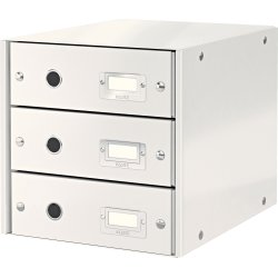 Leitz Click & Store förvaringsbox | 3 fack | Vit