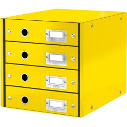 Leitz Click & Store förvaringsbox | 4 fack | Gul
