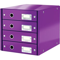 Leitz Click & Store förvaringsbox | 4 fack | Lila