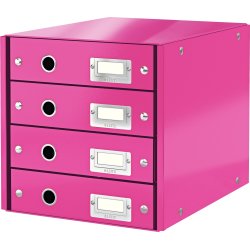 Leitz Click & Store förvaringsbox | 4 fack | Rosa