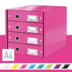 Leitz Click & Store Skuffekabinet | 4 rum | Pink