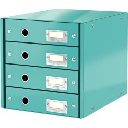 Leitz Click & Store förvaringsbox | 4 fack | Isblå