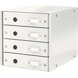 Leitz Click & Store förvaringsbox | 4 fack | Vit
