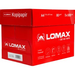 Lomax kopipapir/printerpapir A4/80g/500 ark