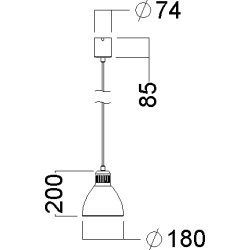 Luxo L-1 LED loftslampe, Ø18, sort