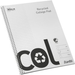 Bantex Recycled Col Kollegieblok | A4+ | Linjeret