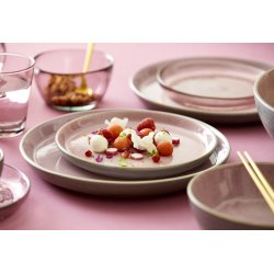 Bitz Gastro tallerken grå/rosa, Ø 21 cm