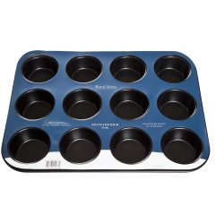 Muffinform | 12 muffins | Stål | Non-stick
