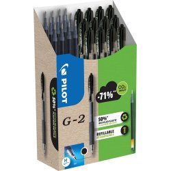 Pilot G-2 Greenpack bläckpennor | M | Sort