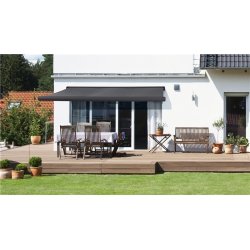 Liana Markise m/motor+LED, 350x300 cm, grå/grå