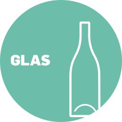 DropBucket Affaldspiktogram Ø25 cm selvklæb, Glas