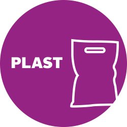 DropBucket Affaldspiktogram Ø25 cm selvklæb, Plast