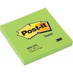 Post-it memoblok 76 x 76mm, neongrøn