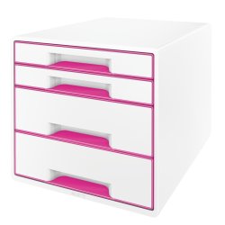 Leitz Wow Cube förvaringsbox, 4 lådor, rosa