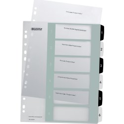 Leitz WOW Skrivbart Register A4+ 1-6