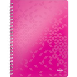 Leitz WOW Spiral linjerad A4-anteckningsbok, rosa