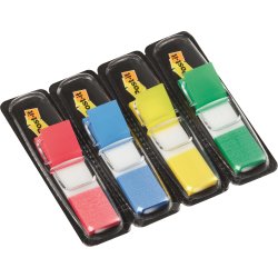 Post-it Indexfaner | 12x43 mm | Rød/blå/gul/grøn