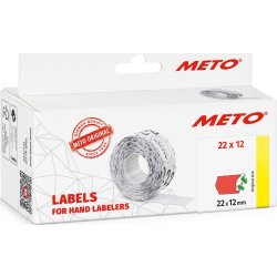Prisetiketter Meto Avtagbara 22x12 mm Röd 6 rullar