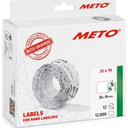 Meto Prisetiketter Aft. 26 x 12 mm Vit 12 rl.