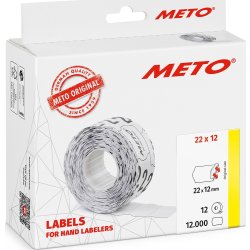Meto Prisetiketter Perm. 22 x 12 mm vit 12 rl.