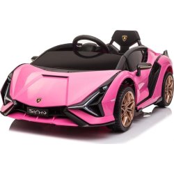 Eldriven Lamborghini Sian barnbil, 12 V, neonrosa