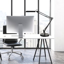 Unilux Swingo LED lampe sort m/ bordfod