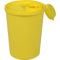 Uson kanylbehållare | Rund och hög | Gul | 2000 ml