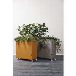 Plant Divider, rumdeler, 82x80 cm, Brun/hvide hjul