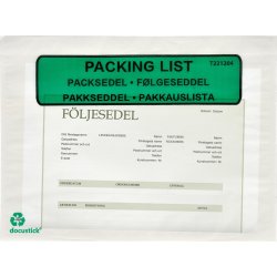 Dokumentlomme, 4 sprog, C6, Papir, 1000 stk.