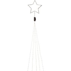Juletræsbelysning med topstjerne, 274 LED, Sølv